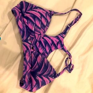 Cute purple and navy triangle-like Bikini top